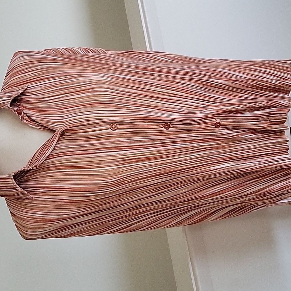 Steve Madden Orange and White Striped Blouse